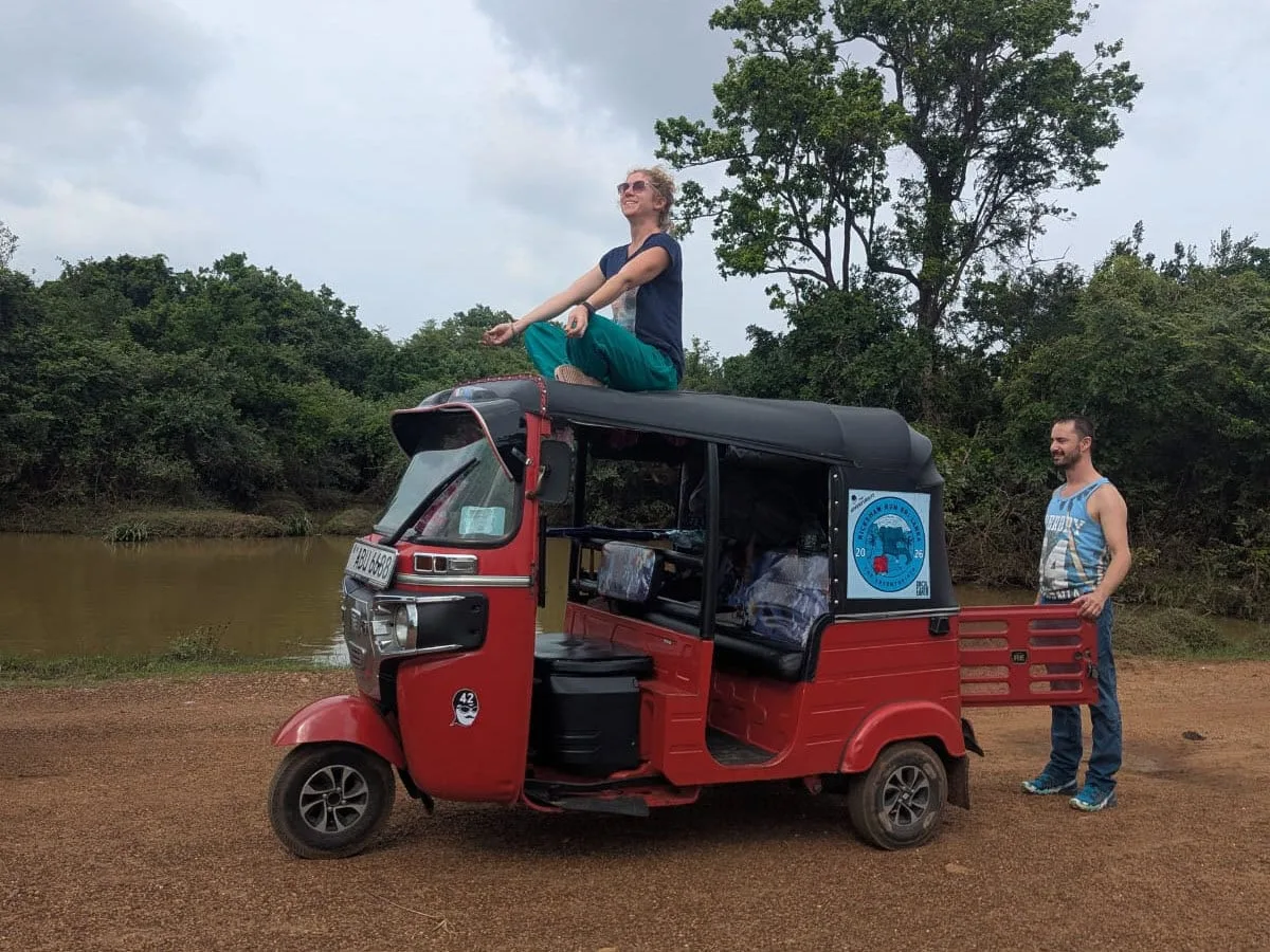 “Who’s going to fix it first? Using all our skills to get there,” Team What Tuk You So Long? using both mechanical and spiritual approaches to make it to the Finish Line.