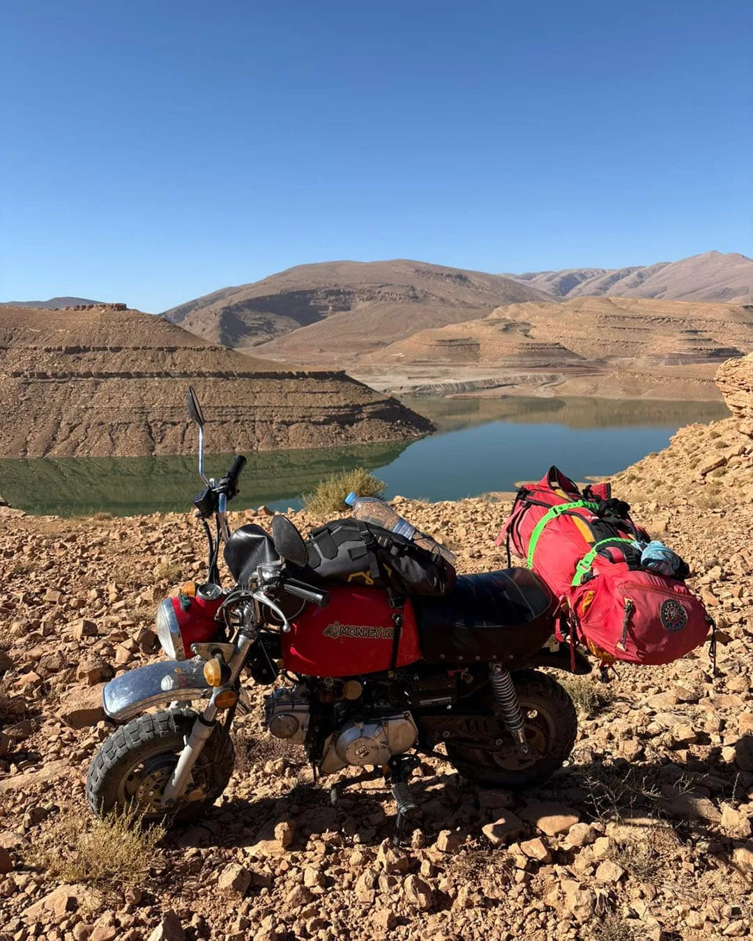 Expedition ready. As you can see, the monkey bike has all the expedition readiness you could possibly need. Monkey Run Morocco October 2025.