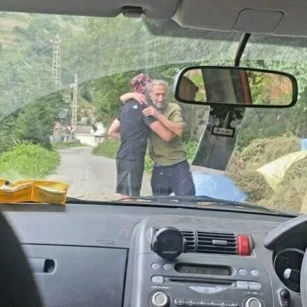 Eoghan gets a hug for helping out